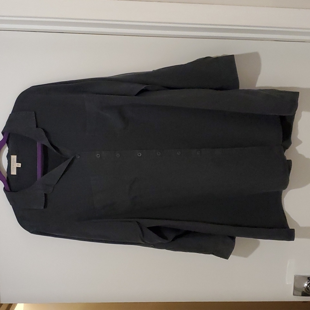 Side Stich button down blouse in a faded black color. Unbelievably soft